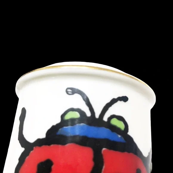 Porcelain Dresser Jar Hand Painted Lady Bug Japan - Picture 5 of 6